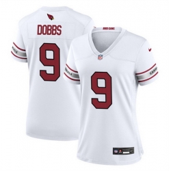 Women's Arizona Cardinals 9 Joshua Dobbs White 2023 Stitched Jersey Run Small