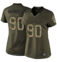 Women's Arizona Cardinals 90 Robert Nkemdiche Green Stitched NFL Limited Salute To Service Jersey