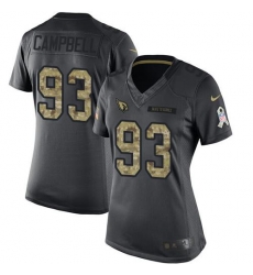 Women's Arizona Cardinals 93 Calais Campbell Black Stitched NFL Limited 2016 Salute To Service Jersey