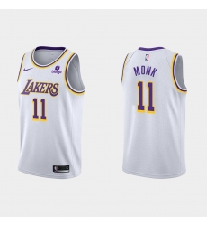 Los Angeles Lakers 11 Malik Monk White Stitched Jersey