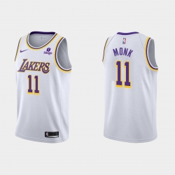 Los Angeles Lakers 11 Malik Monk White Stitched Jersey