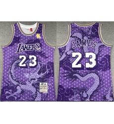Los Angeles Lakers 23 LeBron James Purple 2018 19 Throwback Basketball Jersey