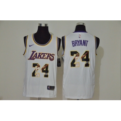 Los Angeles Lakers 24 Kobe Bryant White Fashion Swingman Jersey