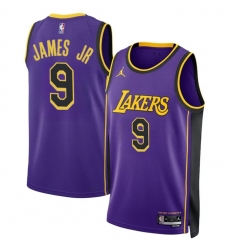 Los Angeles Lakers 9 Bronny James Jr Purple 2024 Draft Statement Edition Stitched Basketball Jersey