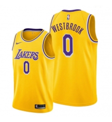 Los Angeles Lakers Russell Westbrook 2021 Trade Gold Icon Edition Jersey