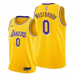 Los Angeles Lakers Russell Westbrook 2021 Trade Gold Icon Edition Jersey
