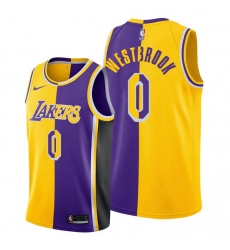 Los Angeles Lakers Russell Westbrook gold Purple Split Edition Jersey 