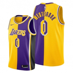 Los Angeles Lakers Russell Westbrook gold Purple Split Edition Jersey 