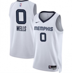 Memphis Grizzlies 0 Jaylen Wells White 2024 Draft Association Edition Stitched Jersey