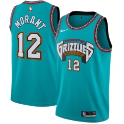 Memphis Grizzlies 12 Ja Morant Green 2019 ABA Hardwood Classics Green Throwback Swingman Jersey