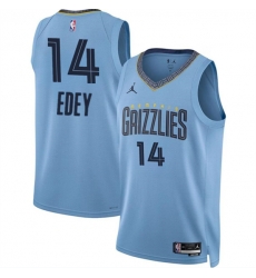 Memphis Grizzlies 14 Zach Edey Blue 2024 Draft Statement Edition Stitched Jersey Memphis Grizzlies 14 Zach Edey Blue 2024 Draft Statement Edition Stitched Jersey