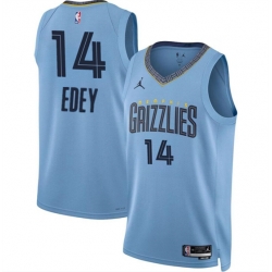 Memphis Grizzlies 14 Zach Edey Blue 2024 Draft Statement Edition Stitched Jersey