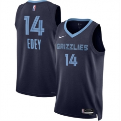 Memphis Grizzlies 14 Zach Edey Navy 2024 Draft Icon Edition Stitched Jersey