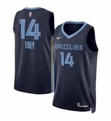 Memphis Grizzlies 14 Zach Edey Navy Icon Edition Stitched Jersey
