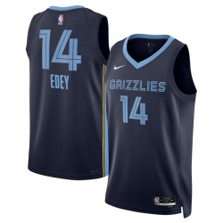 Memphis Grizzlies 14 Zach Edey Navy Icon Edition Stitched Jersey