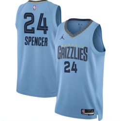 Memphis Grizzlies 24 Cam Spencer Blue 2024 Draft Statement Edition Stitched Jersey