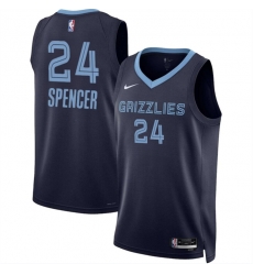 Memphis Grizzlies 24 Cam Spencer Navy 2024 Draft Icon Edition Stitched Jersey