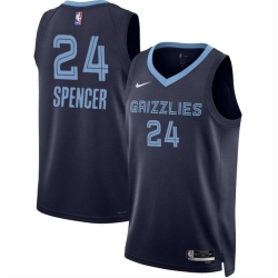 Memphis Grizzlies 24 Cam Spencer Navy 2024 Draft Icon Edition Stitched Jersey