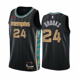 Memphis Grizzlies 24 Dillon Brooks Black NBA Swingman 2020 21 City Edition Jersey