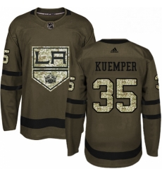 Los Angeles Kings 35 Darcy Kuemper Green Salute To Service NHL jersey