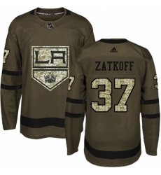 Los Angeles Kings 37 Jeff Zatkoff Green Salute To Service NHL jersey