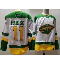 Minnesota Wild 11 Zach Parise White 2020-21 Reverse Retro Jersey