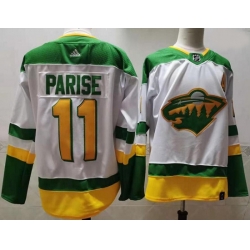 Minnesota Wild 11 Zach Parise White 2020-21 Reverse Retro Jersey
