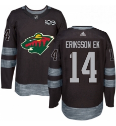 Minnesota Wild 14 Joel Eriksson Ek Black 1917-2017 100th Anniversary NHL jersey