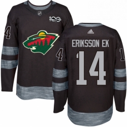 Minnesota Wild 14 Joel Eriksson Ek Premier Black 1917-2017 100th Anniversary NHL jersey