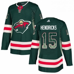 Minnesota Wild 15 Matt Hendricks Green Drift Fashion NHL jersey