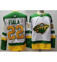 Minnesota Wild 22 Kevin Fiala White 2020 21 Reverse Retro Jersey