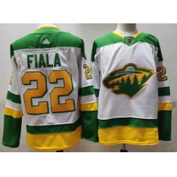Minnesota Wild 22 Kevin Fiala White 2020 21 Reverse Retro Jersey