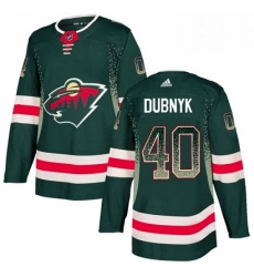 Minnesota Wild 40 Devan Dubnyk Green Drift Fashion NHL jersey