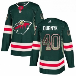 Minnesota Wild 40 Devan Dubnyk Green Drift Fashion NHL jersey