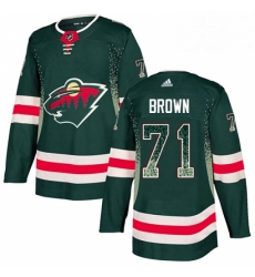 Minnesota Wild 71 J T Brown Green Drift Fashion NHL Jerse