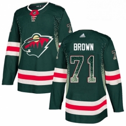 Minnesota Wild 71 J T Brown Green Drift Fashion NHL Jerse
