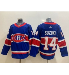 Montreal Canadiens 14 Nick Suzuki Blue 2020-21 Reverse Retro Jersey