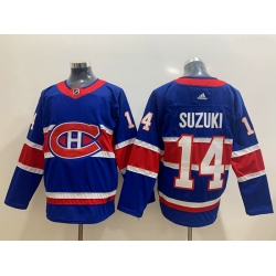 Montreal Canadiens 14 Nick Suzuki Blue 2020-21 Reverse Retro Jersey