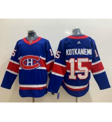 Montreal Canadiens 15 Jesperi Kotkaniemi Blue 2020-21 Reverse Retro Jersey