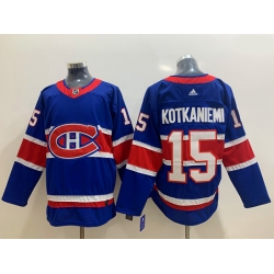 Montreal Canadiens 15 Jesperi Kotkaniemi Blue 2020-21 Reverse Retro Jersey