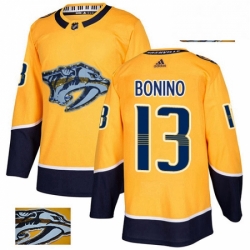 Nashville Predators 13 Nick Bonino Gold Fashion Gold NHL jersey
