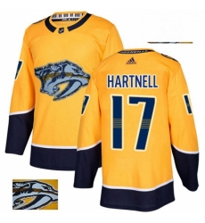 Nashville Predators 17 Scott Hartnell Gold Fashion Gold NHL jersey