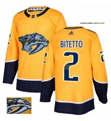 Nashville Predators 2 Anthony Bitetto Gold Fashion Gold NHL jersey