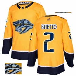 Nashville Predators 2 Anthony Bitetto Gold Fashion Gold NHL jersey