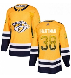 Nashville Predators 38 Ryan Hartman Gold Drift Fashion NHL jersey