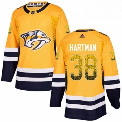 Nashville Predators 38 Ryan Hartman Gold Drift Fashion NHL jersey