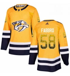 Nashville Predators 58 Dante Fabbro Gold Drift Fashion NHL jersey