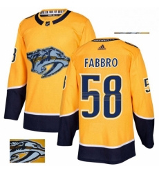 Nashville Predators 58 Dante Fabbro Gold Fashion Gold NHL jersey