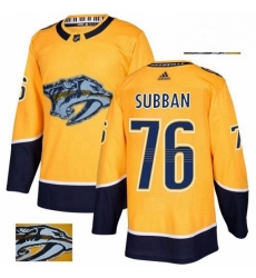 Nashville Predators 76 PK Subban Gold Fashion Gold NHL jersey