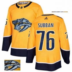 Nashville Predators 76 PK Subban Gold Fashion Gold NHL jersey
